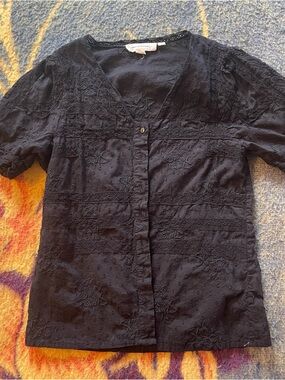 Anthropologie black button down size 4